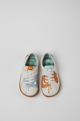 Alternative image of 80003-128 - Twins - Białe skórzane buty dziecięce z nadrukiem