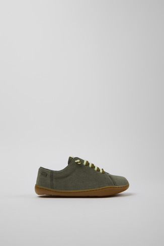 Side view of Peu Green Nubuck Kids' Shoe.