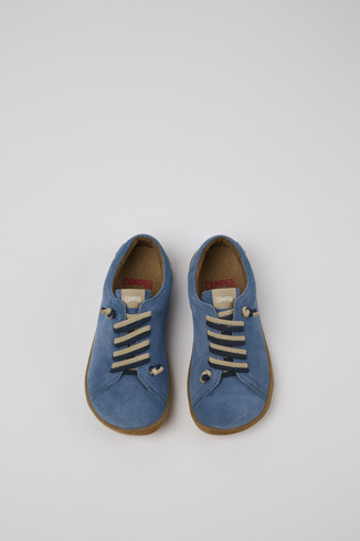 Overhead view of Peu Blue Nubuck Kids' Shoe.