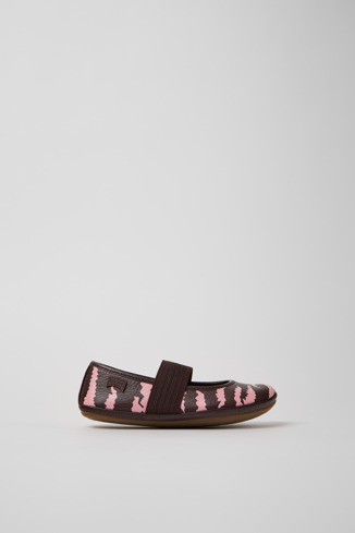 Side view of Twins Multicolor Leather Ballerinas for Children.