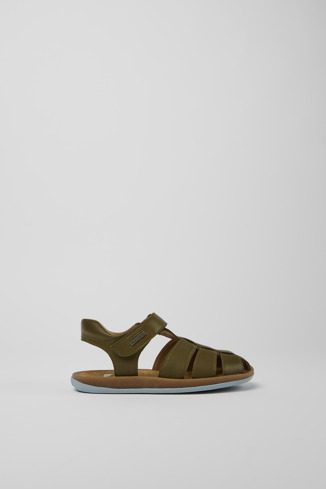 80177-066 - Bicho - Green leather sandals for kids