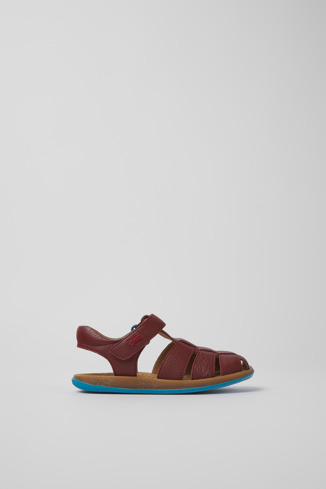 80177-070 - Bicho - Burgundy leather sandals for kids