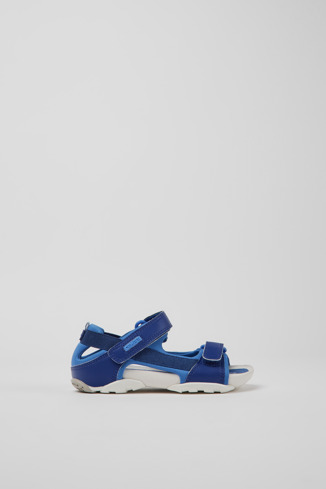 Side view of Ous Blue sandals for kids