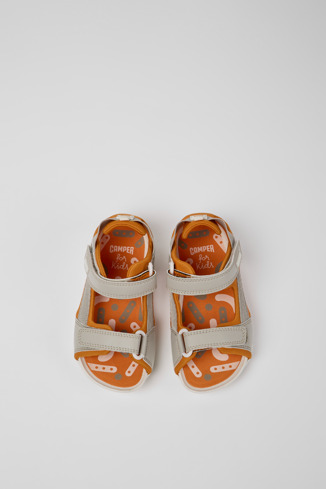 Alternative image of 80188-072 - Ous - Grey and orange sandals for kids