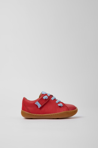 Side view of Peu Red leather shoes for kids