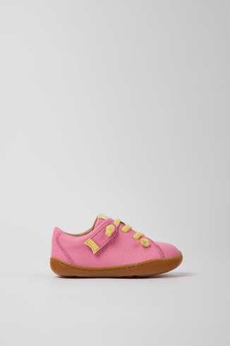 Side view of Peu Pink leather shoes for kids