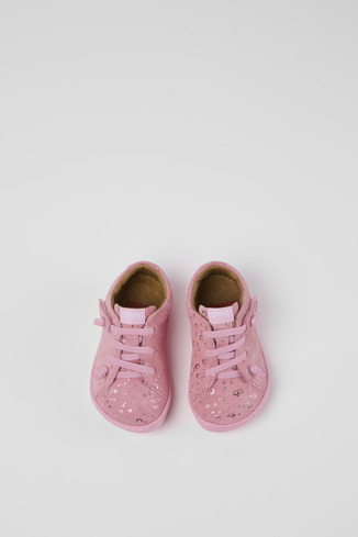 Peu Różowe buty typu basket z nubuku