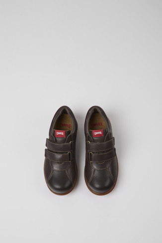Alternative image of 80353-044 - Pelotas - Dark brown leather and textile shoes for kids