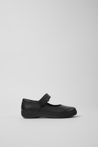 80356-003 - Spiral Comet - Black leather shoes for kids