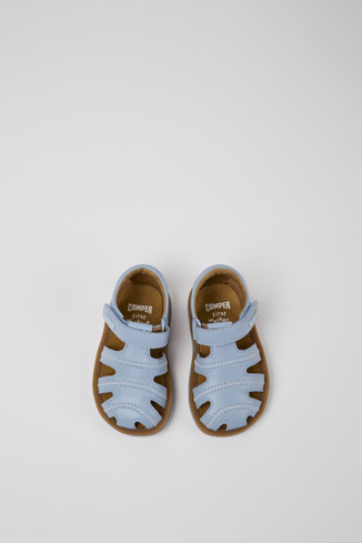 Alternative image of 80372-067 - Bicho - Light blue leather sandals for kids