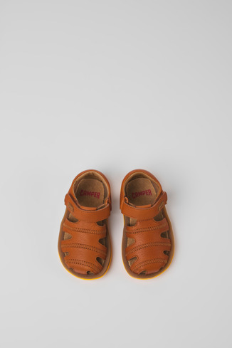 Alternative image of 80372-069 - Bicho - Brown leather sandals for kids