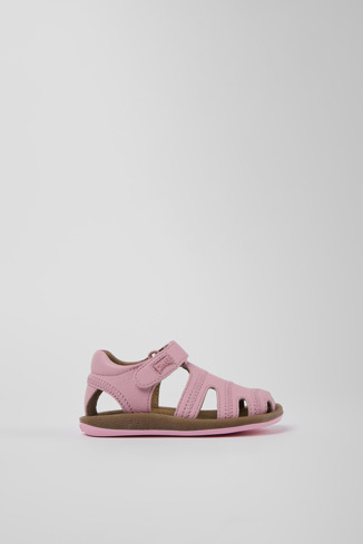 Side view of Bicho Pink Leather Sandal