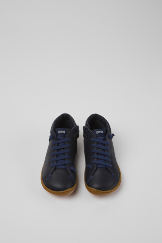 Alternative image of 90019-096 - Peu - Navy blue leather ankle boots for kids