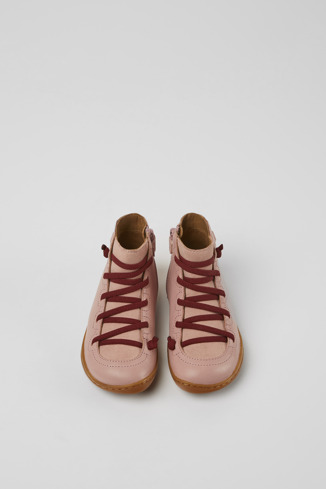 Overhead view of Peu Pink leather and nubuck boots