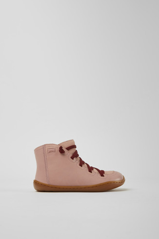 Side view of Peu Pink leather and nubuck boots