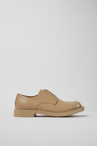 Side view of MIL 1978 Beige leather shoes