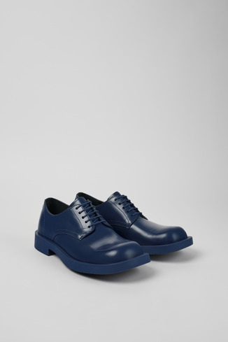 MIL 1978 Chaussures Blucher en cuir bleu