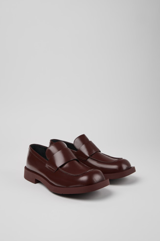 Front view of MIL 1978 Burgundy Leather Loafers