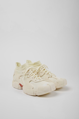 Tossu Białe sneakersy z cholewką o konstrukcji klatkowej
