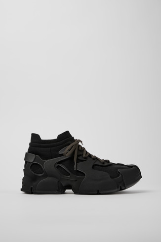 Side view of Tossu Black caged sneakers