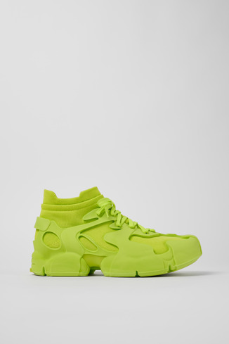 Side view of Tossu Green Synthetic Sneaker