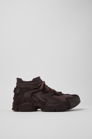 Side view of Tossu Burgundy Caged Sneakers