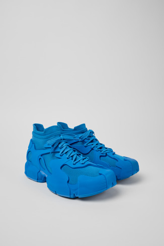 Front view of Tossu Blue Caged Sneakers