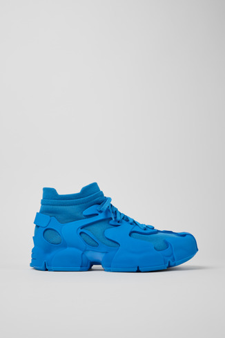 Side view of Tossu Blue Caged Sneakers