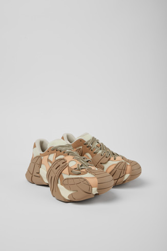 Front view of Tormenta Beige and white sneakers