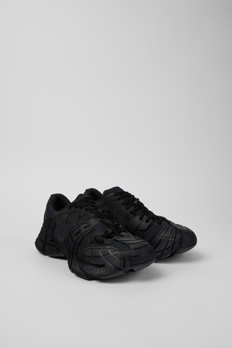 Front view of Tormenta Black Textile Sneaker
