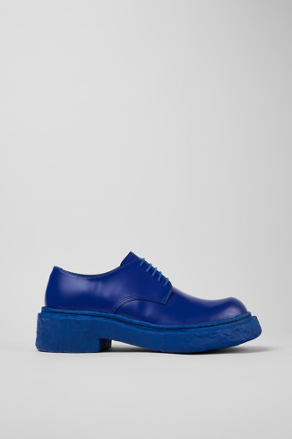 Vamonos Sapatos Blucher em couro azuis