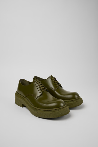 Vamonos Sapatos Blucher em couro verdes