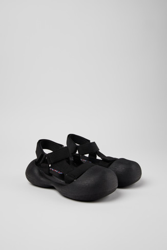 Front view of Caramba Black Recycled PET Sandals