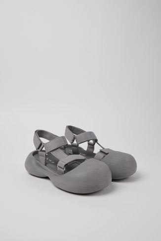 Front view of Caramba Gray Recycled PET Sandals