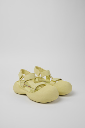 Front view of Caramba Yellow Recycled PET Sandals