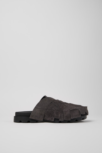 Side view of Brutus Sandal Gray Nubuck Sandal