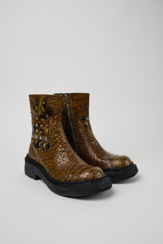 Front view of Vamonos Brown Leather Boots