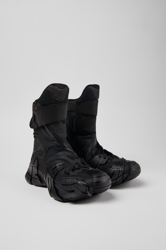 Front view of Tormenta Black Textile Boots