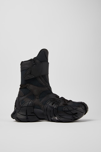 Side view of Tormenta Black Textile Boots