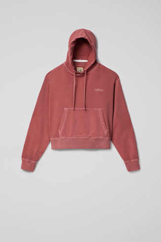 Side view of Hoodie Red Cotton Hoodie