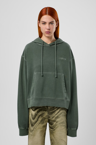 Hoodie Sudadera con capucha de algodón verde