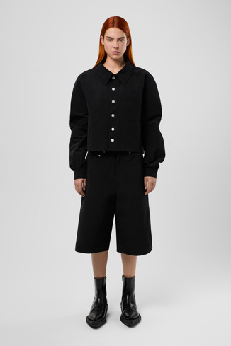 Tech shorts Black Cotton/Nylon Shorts