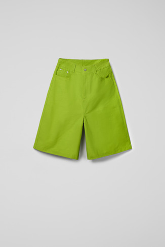 Side view of Tech Shorts Green Cotton/Nylon Shorts