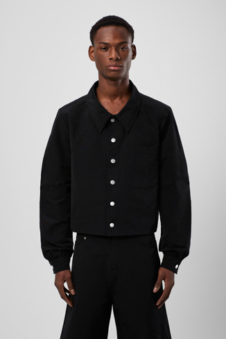 Tech Shirt Black Cotton/Nylon Shirt