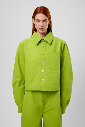 Tech Shirt Green Cotton/Nylon Shirt