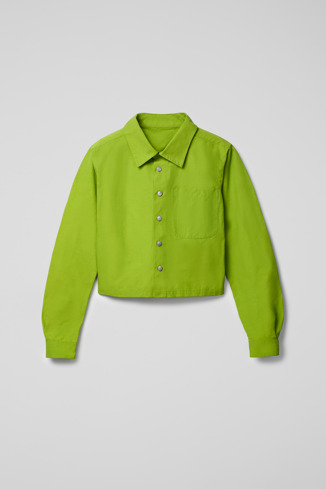 Side view of Tech Shirt Green Cotton/Nylon Shirt