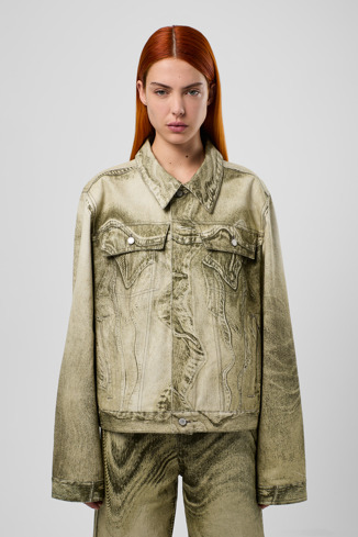 Denim Jacket  Zwart-groen denim jack