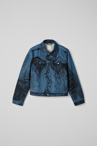 Denim Jacket  Veste en jean bleu foncé-noir à imprimé déformé