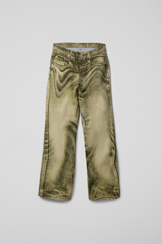 Side view of Denim Jeans Black-Green Denim Jeans