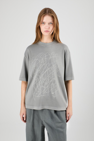 T-Shirt Gray Mineral Dye Boxy T-Shirt